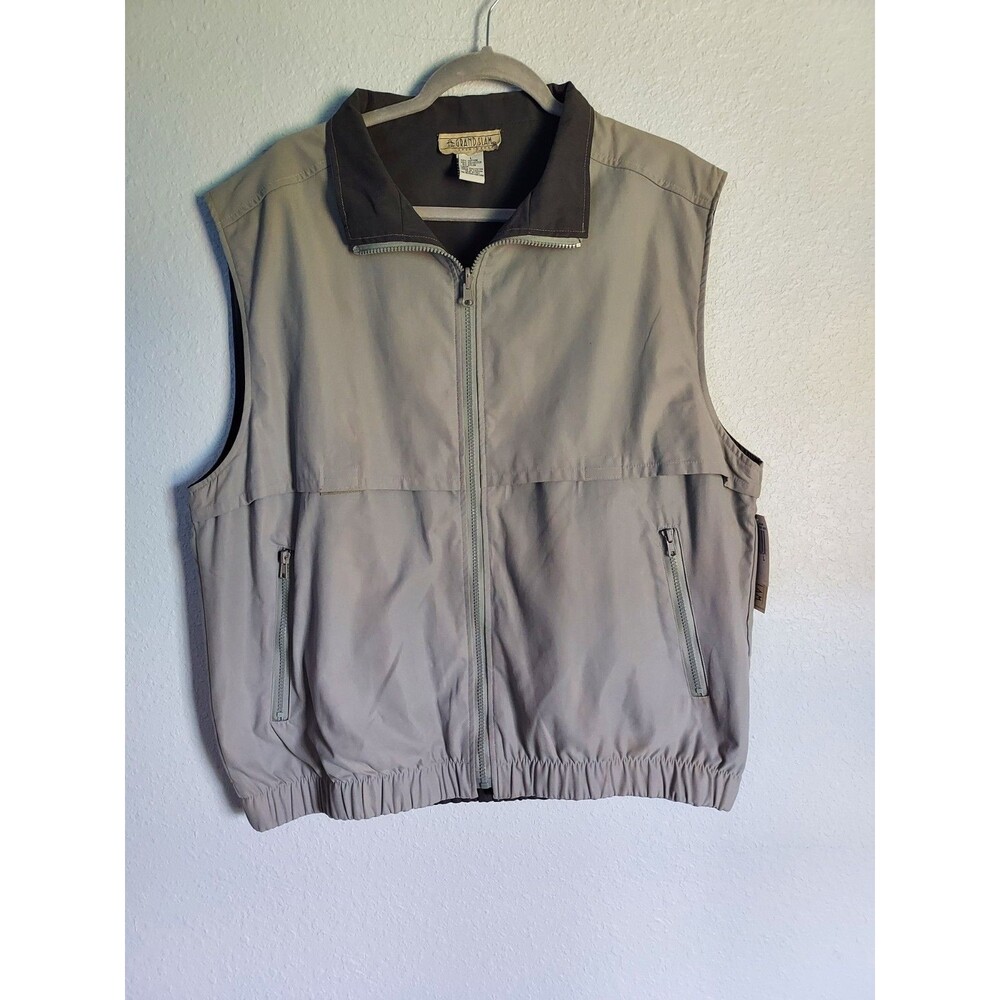 Grand Slam Sportswear Reversible Full Zip Men's Gray Vest Size Large NEW